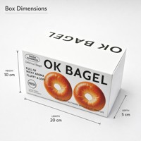 Boîte d'emballage alimentaire pliante à double rabat en carton blanc pour pain, bagels, pâtisseries