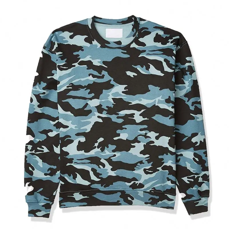Camouflage Loose Fit Graphic Double Layered Long Sleeve Custom Mens Oversized Plain Long Sleeve T Shirt