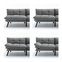 Sofá Minimalista Doble, Sofá de Dos Plazas, Tela de Lino, Sofá Cama Convertible, Fabricante de Bancos Sofá