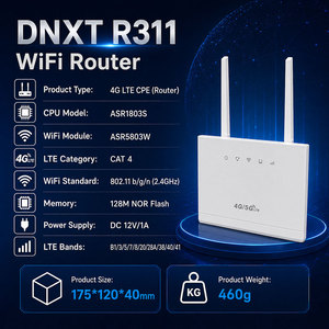 Router DNXT 4G LTE Cat4 2.4GHz wifi 6 con WAN/LAN, DC&12V/1A, router 4G LTE de 300Mbps, WPS, con ranura para tarjeta SIM, para uso laboral. - Product Image 2