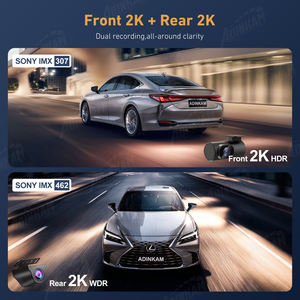 Caméra de tableau de bord ADINKAM <span class=keywords><strong>Sony</strong></span> IMX Starvis 2 à double objectif, miroir, avant/arrière, 2K WDR, vision nocturne, contrôle WIFI par application, enregistreur vidéo tactile IPS - Product Image 2