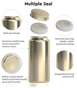 Aluminum Gummy Storage Jar Medicine Bottle Wholesale Portable Pill Capsule Bottles 99.7% Pure Aluminum 355ml Capacity Pull-Ring - Product Image 4
