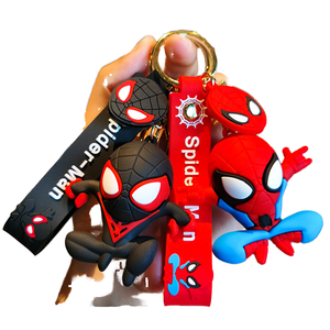 漫画マーベル滴る接着剤スパイダーマンキーチェーン<span class=keywords><strong>PVC</strong></span>シリコーンペンダントアニメスタイル金属車ペンダント卸売 - Product Image 1