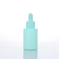 Flacon compte-gouttes rond en verre givré violet de 30 ml, prêt à être expédié, pour sérum de soin de la peau et emballage cosmétique d'huiles essentielles