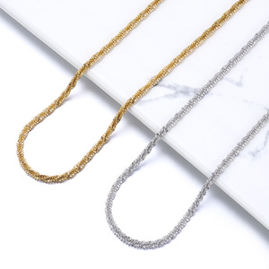 Collier en acier inoxydable motif ciel étoilé, 2,0 mm, 405 cm, forme en U, pour femme, cadeau - Product Image 1