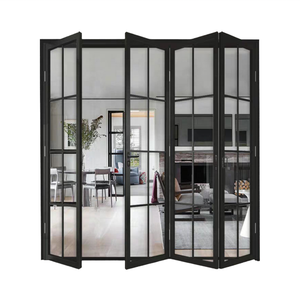 Porte coulissante pliante en aluminium et verre sur mesure pour balcon, jardin, entrée, buanderie, salon, cour - Finition étanche - Product Image 6