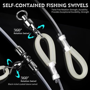 Hameçon Alpha Luminous Eagle Claw pour la pêche au maquereau, montage Sabiki avec élastique, pour la pêche en eau salée, gros gibier - Product Image 4