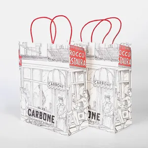 Mode Afdrukken Custom Promotie Verpakking Papier Gift Boodschappentas