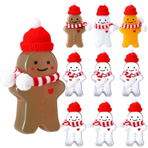 Bouteille de thé au lait de 500 ml en forme de bonhomme en pain d'épices de Noël, design tendance de dessin animé, en plastique PET, avec couvercle en aluminium sérigraphié - Vente en gros - Product Image 1