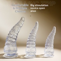 Godemiché anal réaliste en forme de pieuvre, énorme, en silicone liquide souple, transparent, stimulateur anal manuel, produit pour adultes, jouets sexuels pour femmes