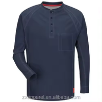 2024 NFPA2112/CAT2 100% coton à manches longues t-shirts résistant aux flammes soudage Henley chemises