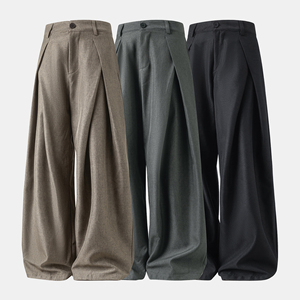 <span class=keywords><strong>Pantaloni</strong></span> larghi <span class=keywords><strong>da</strong></span> <span class=keywords><strong>uomo</strong></span> con Design a pieghe su misura <span class=keywords><strong>pantaloni</strong></span> Casual <span class=keywords><strong>da</strong></span> strada Vintage larghi e dritti - Product Image 3