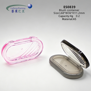 Boîtier de maquillage ovale 4G personnalisé avec logo privé, transparent, rayé rose, emballage cosmétique vide, <span class=keywords><strong>prix</strong></span> d'usine en gros - Product Image 1