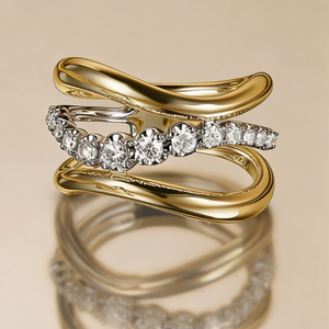 Bague de Fiançailles et de Soirée en Or Massif 10K/14K/18K Argenté Personnalisé avec Diamant de Laboratoire CVD Qualité IGI VVS-VS Taille Brillant - Product Image 2