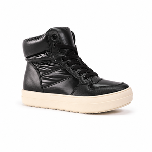 Zapatillas Deportivas Unisex Casuales Negras con Cordones, Punta Redonda en Contraste, Suela Gruesa de Goma, Zapatos para Caminar a Diario - Product Image 2