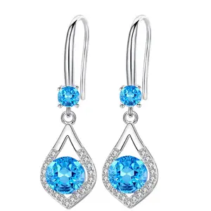 Thời Trang Mới Thanh Lịch Mềm Nước Drop Shipping Bông Tai/Tai Móc Với Zircon Cho Phụ Nữ Trong Wedding Party Quà Tặng