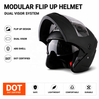 Casque de moto modulaire certifié DOT en ABS, casque intégral rabattable avec double visière pour adultes