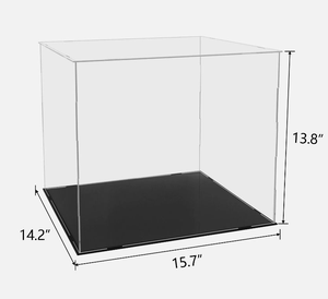 عرض مخصص شفاف مقاوم للغبار مع حامل قاعدة مكعب أسود واقي للأشكال علبة عرض أكريليك قابلة للفصل - Product Image 3