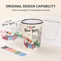Tasses en céramique souvenirs touristiques de New York, États-Unis – Design moderne, petites tasses à vin en céramique, verres à shot en grès – Personnalisation OEM/ODM, vente en gros