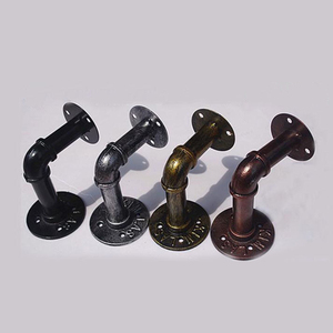 Phong Cách Retro Hỗ Trợ Tùy Chỉnh Kim Loại Công Nghiệp Ống Kệ Gắn Kệ Nổi Gang Ống Tường Kệ Hệ Thống Nước Chân Đế - Product Image 3