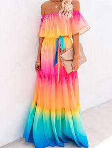 Dqq88 امرأة عارضة فساتين طويلة لطيف أنبوب مثير كشكش فستان الفتيات الوردي قصيرة مساء حزب النادي بار - Product Image 6