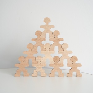Faggio blocchi di legno giocattoli da costruzione Set di sollevamento pesi uomo di legno impilamento pioli bambole per bambini gioco educativo - Product Image 6