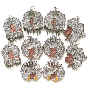 Fashion Afro Diva Queen Black Girl Magic Melanin Pendant Bling Luxury Shoe Decoration Customized Accessory Charms <strong>Jewelry</strong> Making - Product Image 1