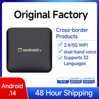 Boîtier TV Android, double bande, Bluetooth, télécommande vocale, sortie 4K, décodeur réseau