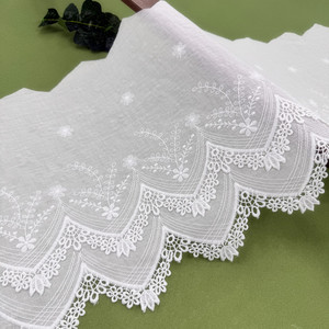 ERKOUMI Elegante Cinta de Encaje de Algodón Bordado de 28 CM de Grosor, Encaje Guipur para Tela Nupcial, Bricolaje, Dobladillo de Cortinas de Sofá, Vestidos Infantiles - Product Image 3