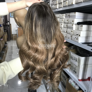 Perruque Lace Front wig naturelle Remy, Loose Wave, couleur Balayage, 13x6, cheveux humains de luxe, b 4/27 # 10A, haute qualité, Stock - Product Image 2
