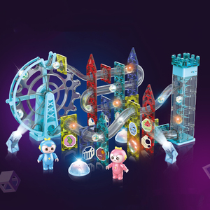 Ánh Sáng Từ Gạch Đường Khối Xây Dựng 3D Rõ Ràng Giáo Dục Gốc Xây Dựng Đồ Chơi Từ Đá Cẩm Thạch Chạy Khối Đồ Chơi Cho Trẻ Em - Product Image 2