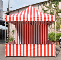 Carpa de Carnaval Mini Personalizada para Exteriores, Carpas Promocionales con Rayas Rojas y Blancas, Carpa para Ferias Comerciales y Eventos para Fiestas