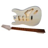TC DIY Unfinished Basswood Maple 6-String Electric Guitar Kit S-S-S Pickups Laurel Fingerboard Model ST for Beginners Open Gear