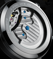 Montre mécanique automatique pour homme, boîtier en acier inoxydable personnalisé en série, squelette, affichage 24 heures, luminescent