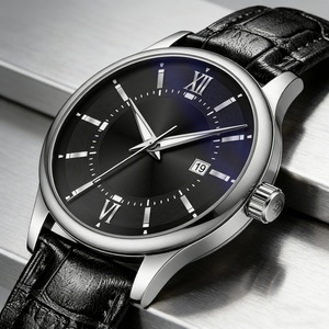 Montre en cuir noir personnalisée de nouvelle conception, vente en gros d'usine, montre de luxe pour homme, montre de business haut de gamme - Product Image 1