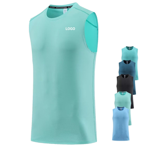 PASUXI Gilet d'été personnalisé en tricot décontracté à manches courtes pour hommes, respirant, écologique, pour le sport et l'entraînement - Product Image 1