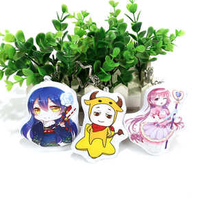 Bán Hot VOGRACE Giá Rẻ OEM <span class=keywords><strong>Cartoon</strong></span> Anime Logo Tùy Chỉnh 2way Gối Keychain Bán Buôn Đôi Bên In Ấn Pp Bông Gối Charms - Product Image 1