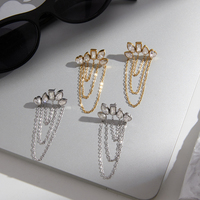 Boucles d'oreilles pendantes géométriques J&D Jewelry avec chaîne superposée et pampille en acier inoxydable plaqué or pour femme