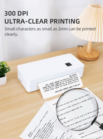 Portable Mini A4 Imprimante Thermique BT USB WIFI Sans Fil 300 Dpi Résolution Noir et Blanc Sans Encre Prend En Charge L'impression Sur Papier