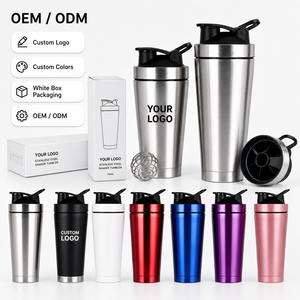 Nouvelle bouteille <span class=keywords><strong>shaker</strong></span> isotherme à double paroi en acier inoxydable de 25 oz pour le sport et la remise en forme avec mélangeur de protéines en poudre - Product Image 5