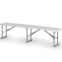 Banc pliable en plastique portable pas cher de 6 pieds pour les fêtes en intérieur et en extérieur