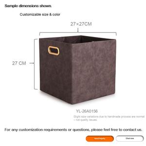 Contenedor de Almacenamiento Plegable de Cuero Sintético PU al por Mayor con Asas, Organizador Cúbico de Gran Capacidad Multiusos de Piel Sintética Plegable - Product Image 3