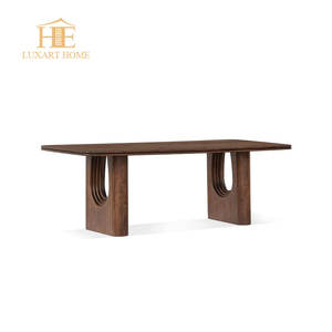 Ensemble de <span class=keywords><strong>table</strong></span> à manger de luxe moderne nouveauté <span class=keywords><strong>table</strong></span> à manger <span class=keywords><strong>rectangulaire</strong></span> en bois de chêne massif extensible pour 10 <span class=keywords><strong>personnes</strong></span> pour un usage en appartement - Product Image 1