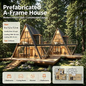 Maison préfabriquée de luxe moderne, maison préfabriquée à toit triangulaire en forme de A pour les projets de villégiature, Airbnb et de retraite en camping - Product Image 3