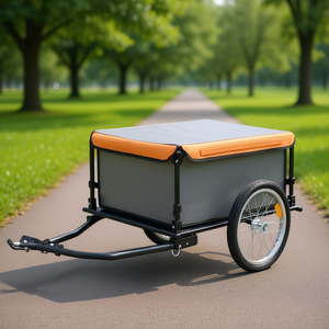 Remorque de vélo grise et orange, capacité de 143,3 lb pour le transport extérieur D0100HHE57X - Product Image 2