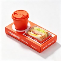 Boîte en papier de haute qualité pour Tiramisu, Donuts, Bagels, avec insert pour gobelet, support pour gobelet à café à emporter, emballage pour café à l'encre de soja, vente en gros