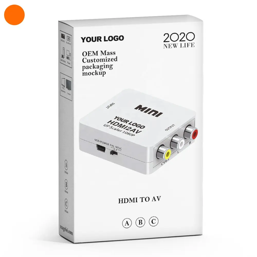 Adaptador hdmi av 1080p, conversor de alta qualidade, para rca mini hdmi2av rca