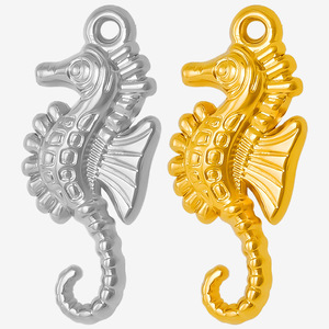 Colgante de Caballito de Mar de Acero Inoxidable 304, Chapado en Oro de 18K, Plata, Joyería DIY, Dijes para Collar - Product Image 1