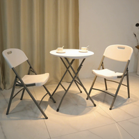 Vente directe d'usine, table pliante en plastique (HDPE), petite table de bar, table ronde pliante portable pour l'extérieur