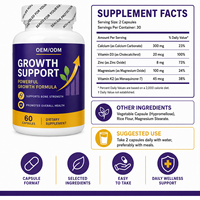Capsules de soutien à la croissance, formule de croissance, soutien à la solidité osseuse, santé globale, 60 unités, complément alimentaire